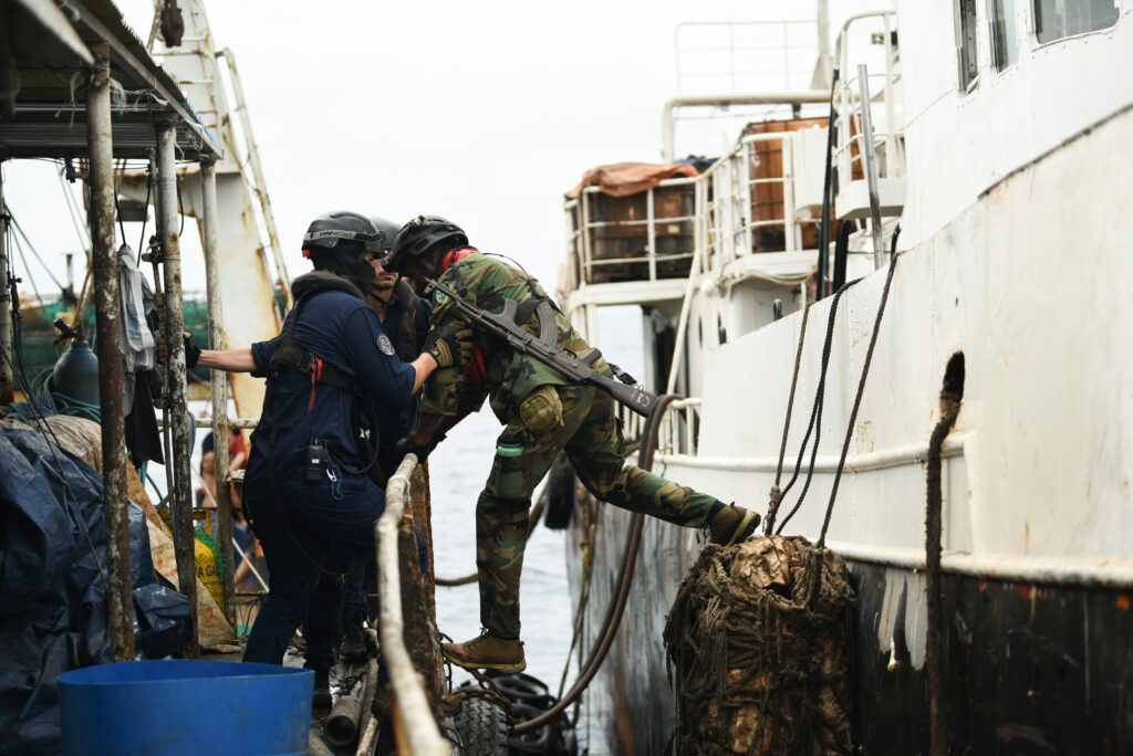 Coast Guard Sailors supported by Sea Shepherd Bust Two Vessels Transshipping in Liberia